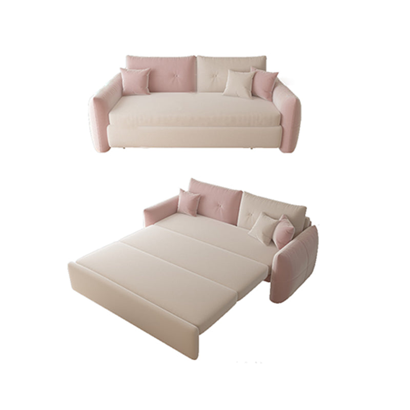 31" Wide Glam Futon Sofa Bed Pillow Included Sleeper Sofa with Storage