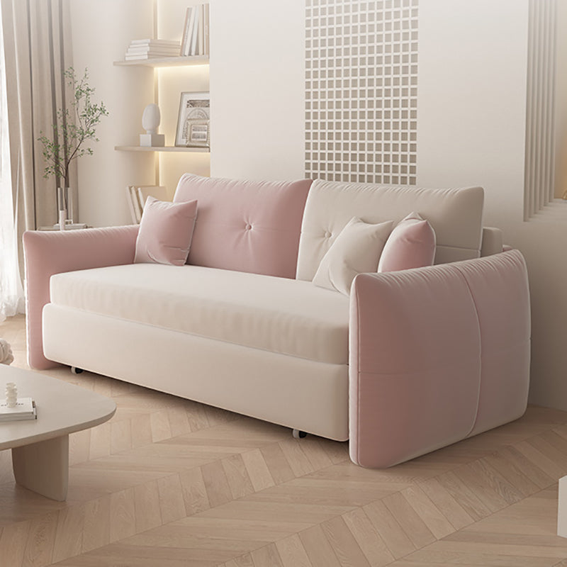 31" Wide Glam Futon Sofa Bed Pillow Included Sleeper Sofa with Storage