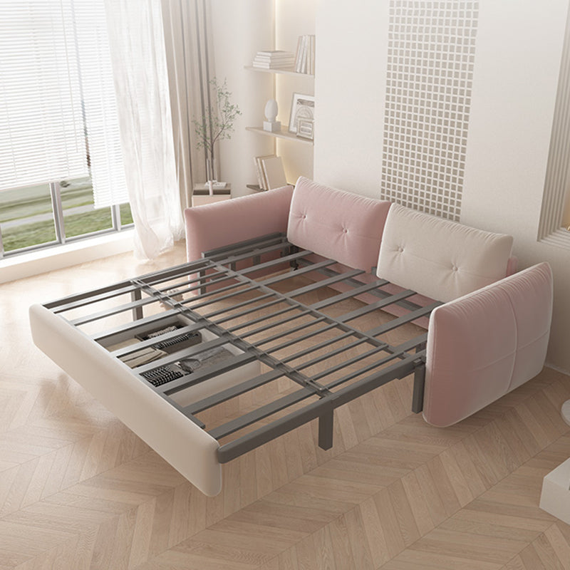 31" Wide Glam Futon Sofa Bed Pillow Included Sleeper Sofa with Storage