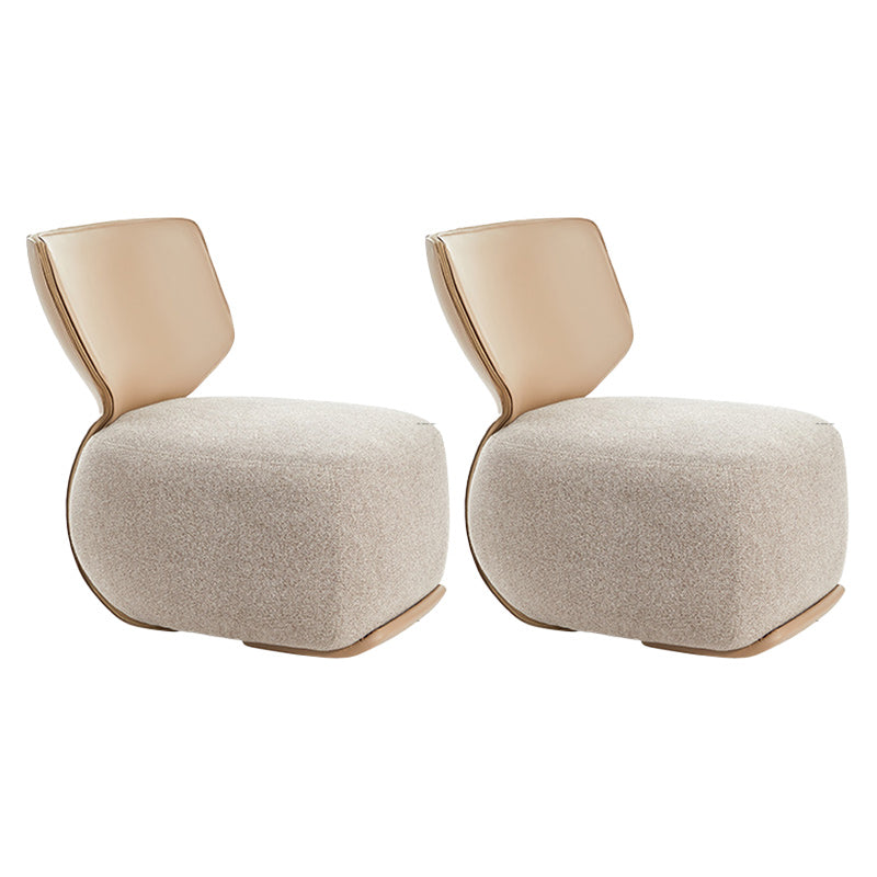 Mid-Century Modern Fixed Back Armless Fabric Solid Color Parsons Chair