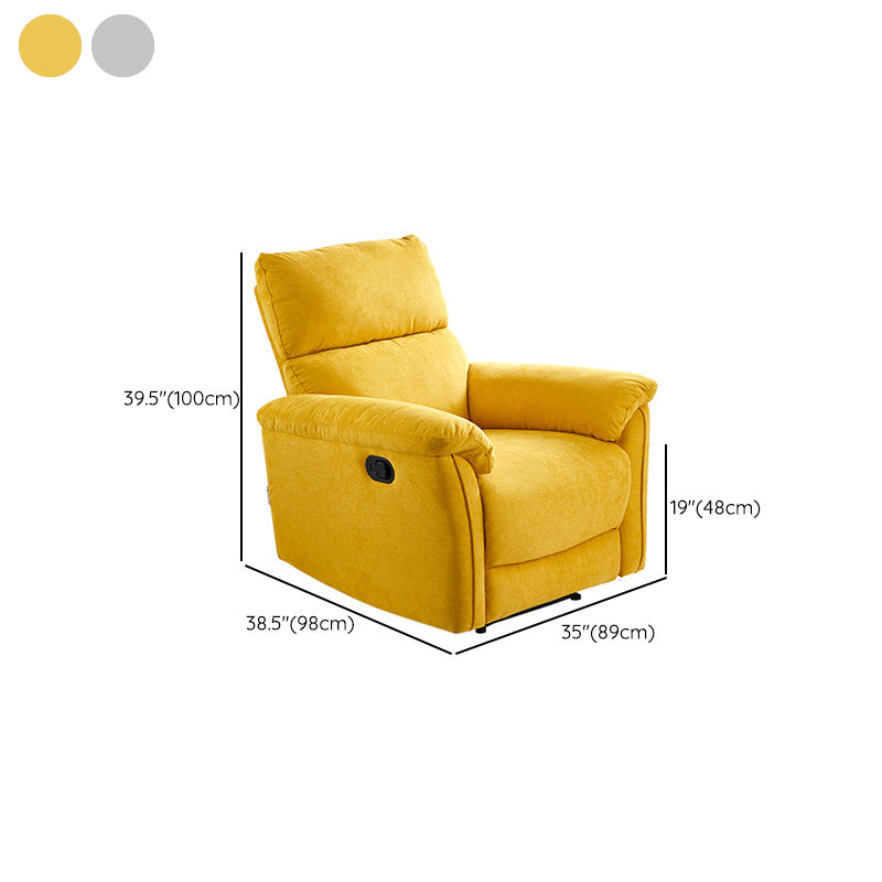 Modern Manual-Handle Recliner Chair Solid Color Standard Recliner with Footrest