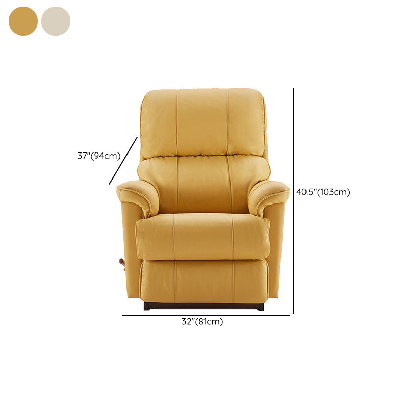 Modern Grain Leather Recliner Chair Solid Color Standard Recliner with Footrest