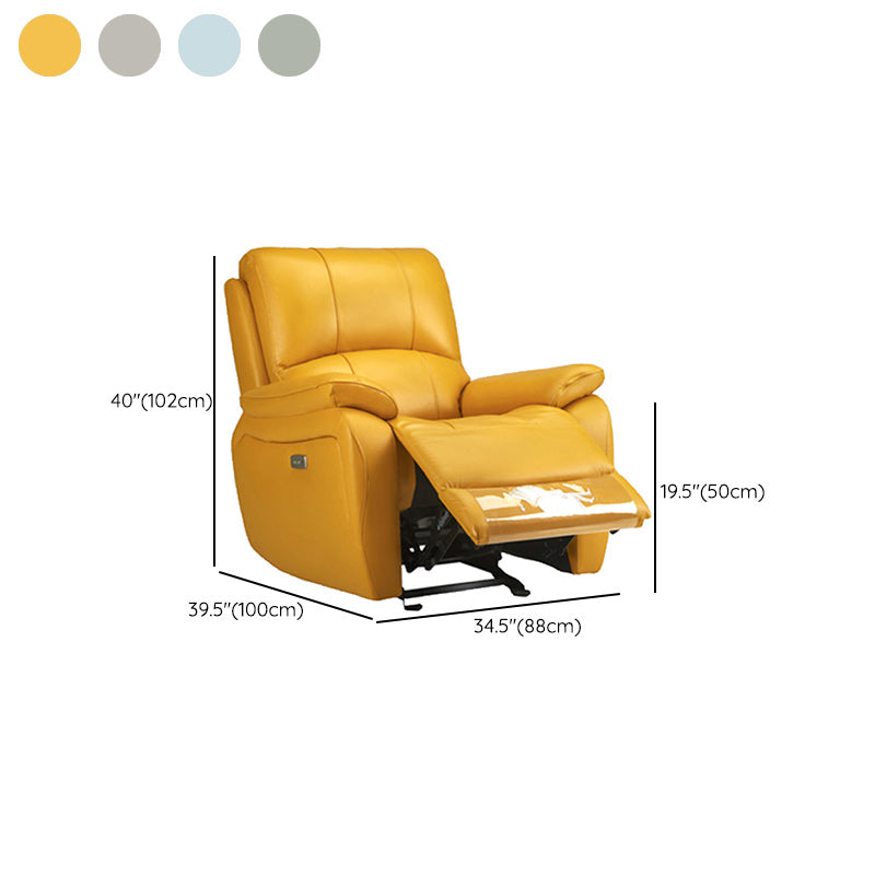 Modern Recliner Chair USB Charge Port Solid Color Standard Recliner