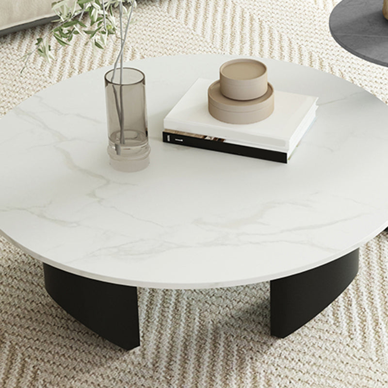 Modern Slate Coffee Table Round Coffee Table for Living Room
