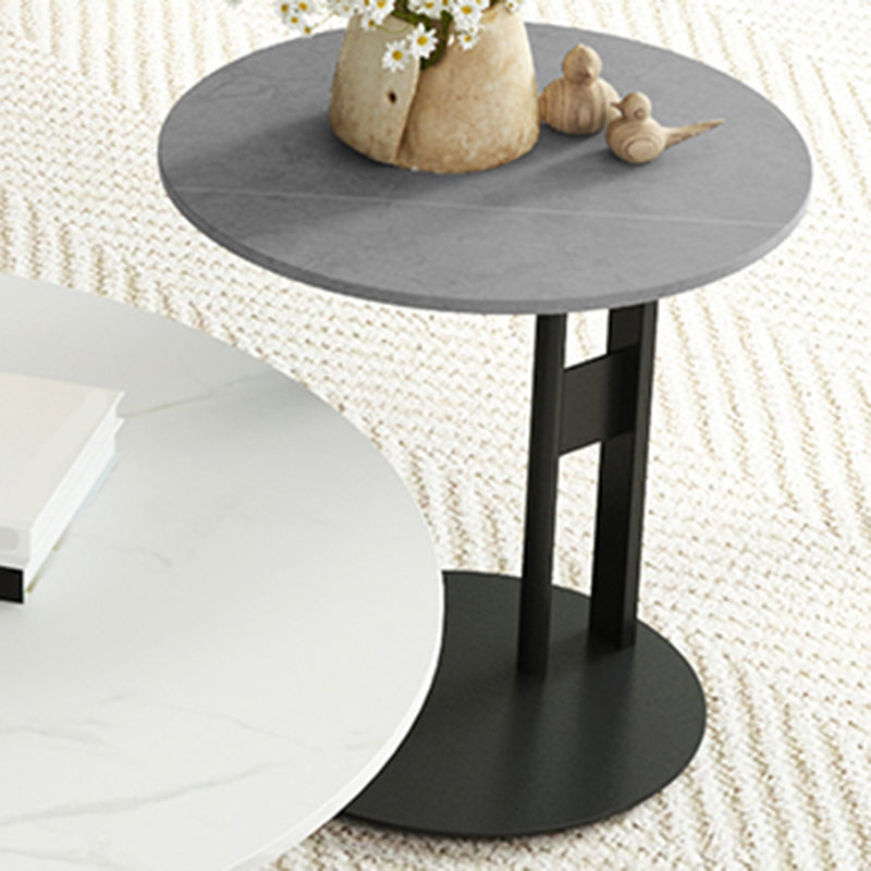 Modern Slate Coffee Table Round Coffee Table for Living Room