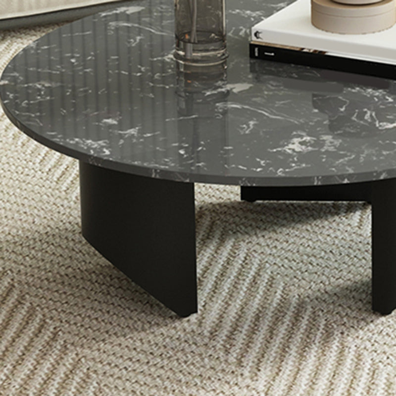 Modern Slate Coffee Table Round Coffee Table for Living Room