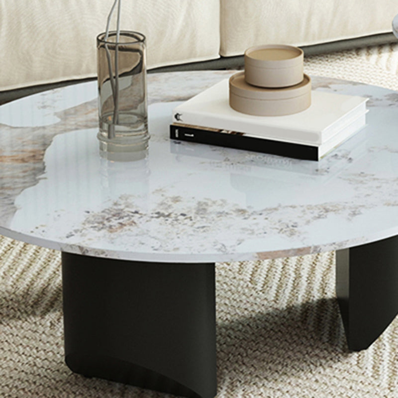 Modern Slate Coffee Table Round Coffee Table for Living Room