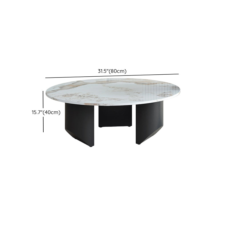 Modern Slate Coffee Table Round Coffee Table for Living Room