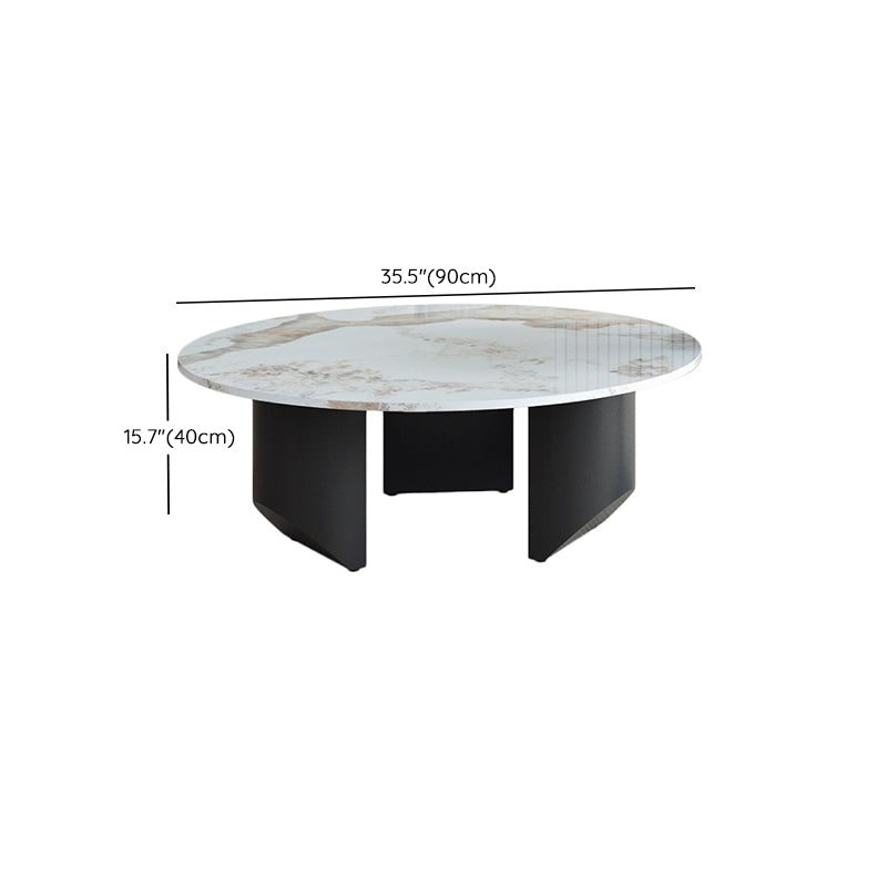 Modern Slate Coffee Table Round Coffee Table for Living Room