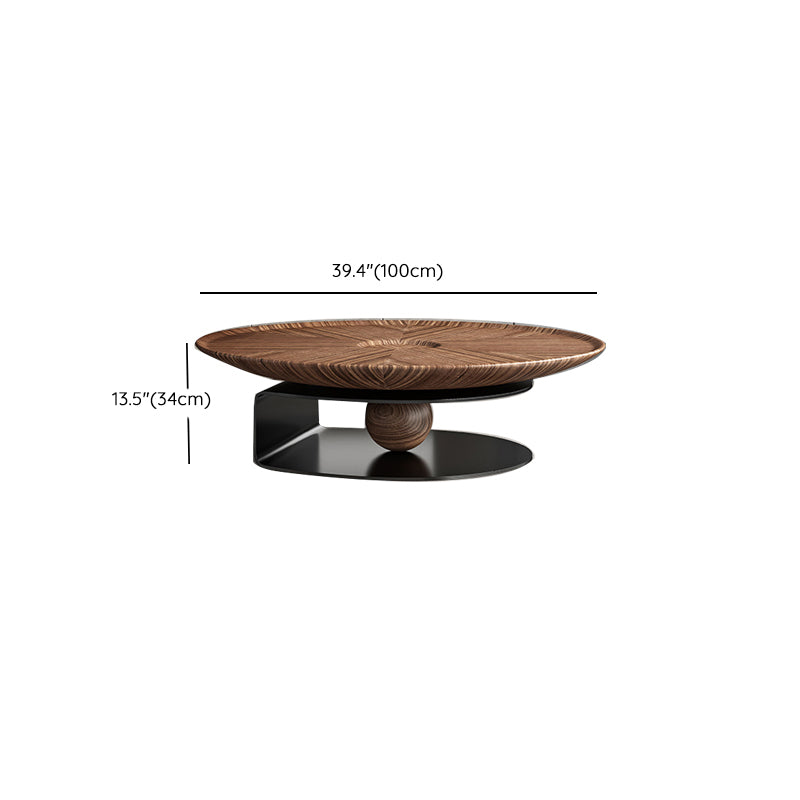 Contemporary Coffee Table Solid Wood Round Pedestal Coffee Cocktail Table