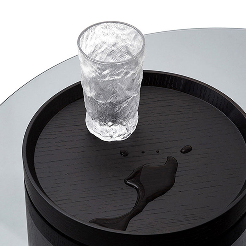 Modern Coffee Table Round Nesting Coffee Table with Storage Drawers
