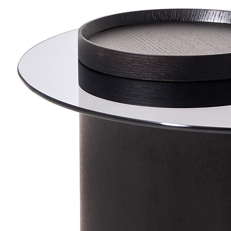 Modern Coffee Table Round Nesting Coffee Table with Storage Drawers