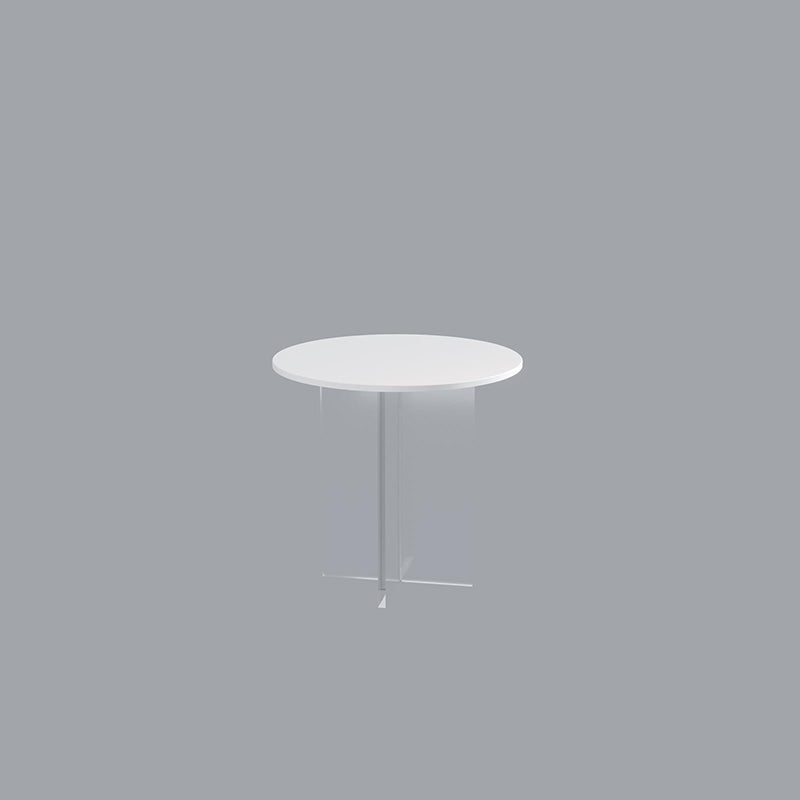 Slate and Acrylic Cocktail Table Modern White Round Coffee Table