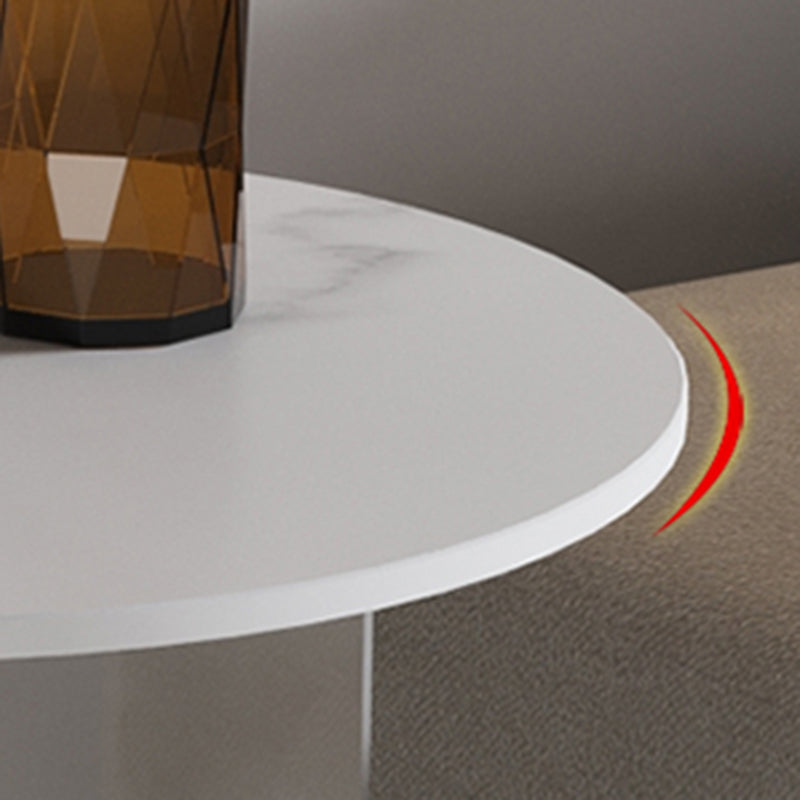 Slate and Acrylic Cocktail Table Modern White Round Coffee Table