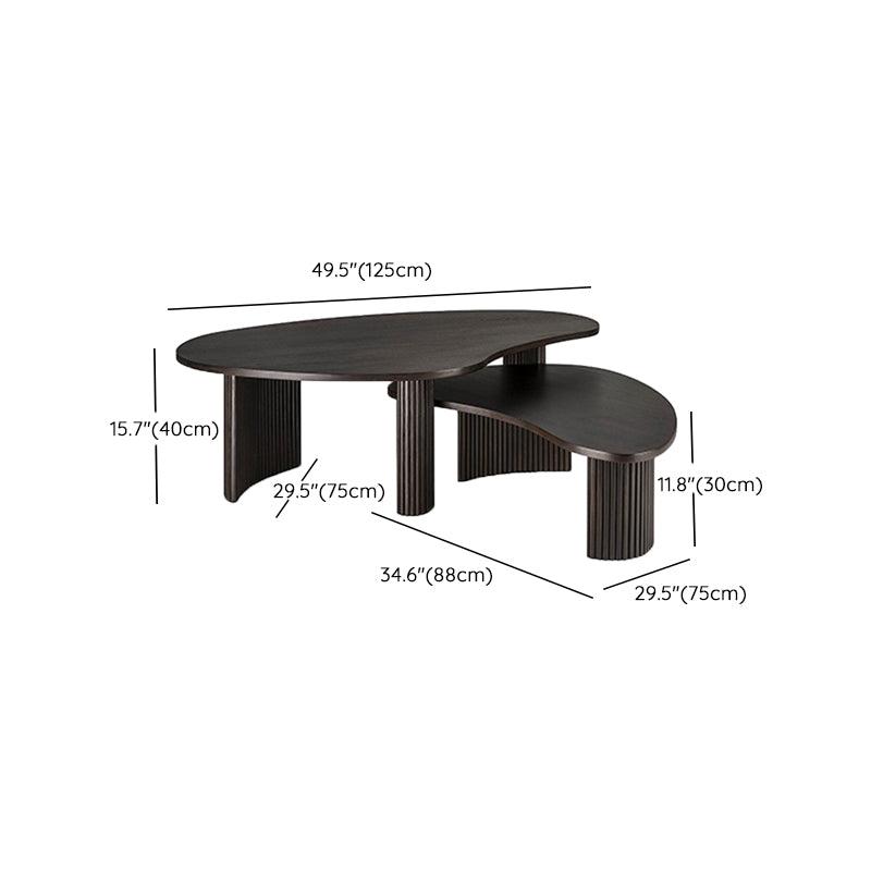 Solid Wood Coffee Table Black 3 Legs Coffee Table for Living Room