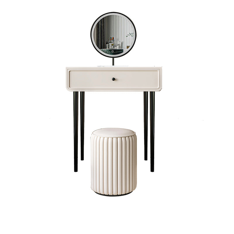 Contemporary White Solid Wood Table Makeup Vanity with Drawers