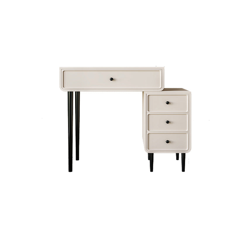 Contemporary White Solid Wood Table Makeup Vanity with Drawers