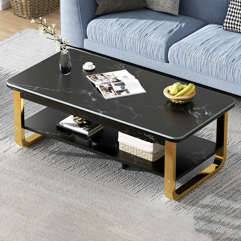 16"H Contemporary Coffee Table Single Wood Coffee Cocktail Table