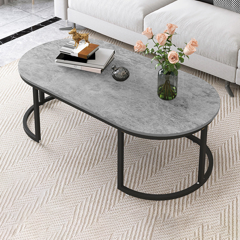 16"H Contemporary Coffee Table Single Wood Coffee Cocktail Table