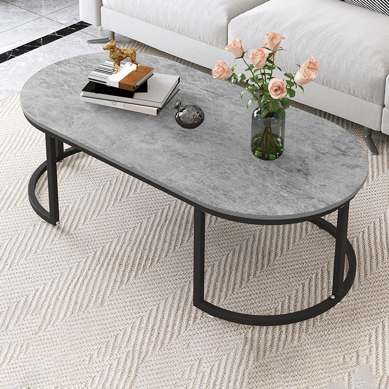 16"H Contemporary Coffee Table Single Wood Coffee Cocktail Table