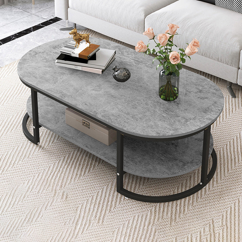 16"H Contemporary Coffee Table Single Wood Coffee Cocktail Table