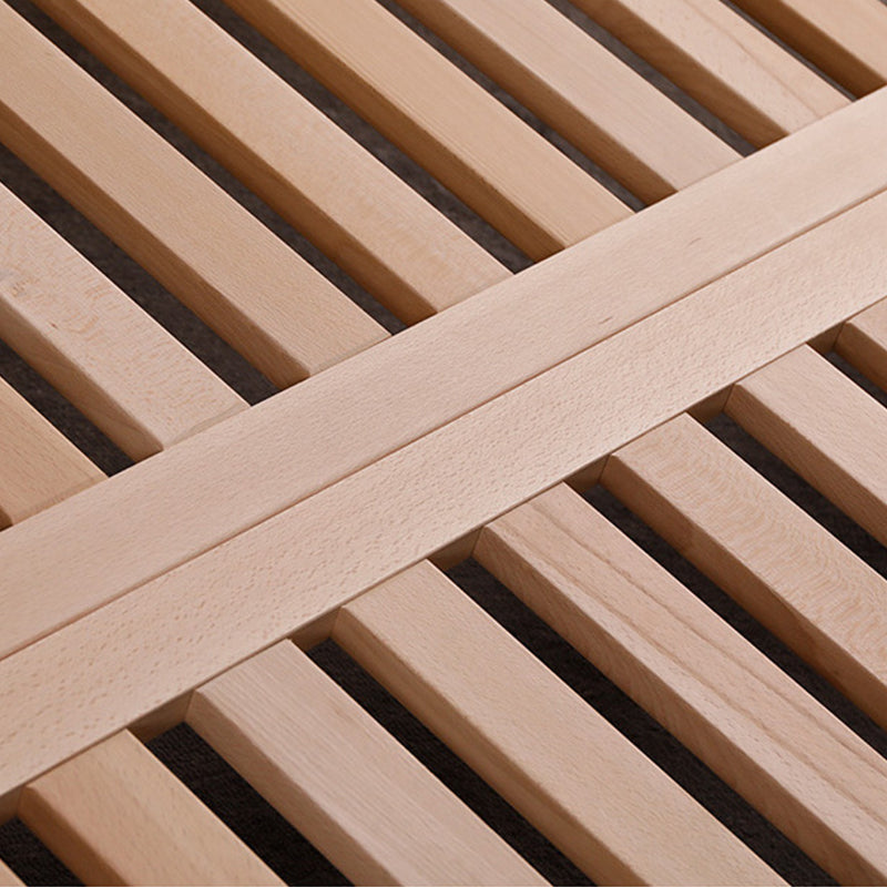 Pine Wood and Beech Slat Bed Foam Panel Modern Standard Bed Upholstered Headboard