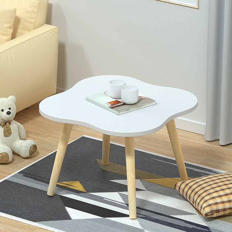 Modern Wood Side Table Bedroom No Distressing End Table with 4 Legs