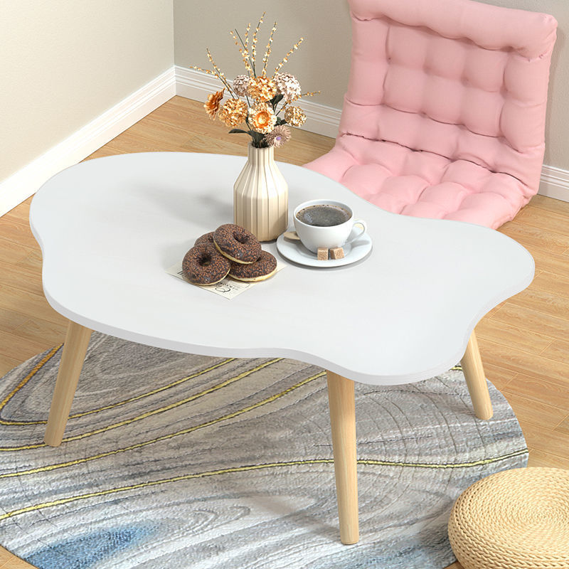 Modern Wood Side Table Bedroom No Distressing End Table with 4 Legs