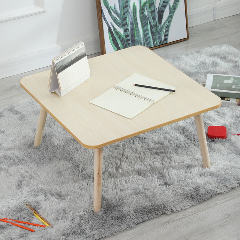 Modern Wood Side Table Bedroom No Distressing End Table with 4 Legs