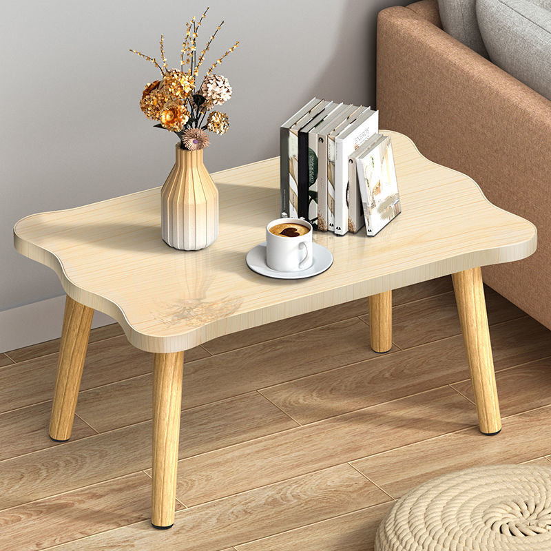 Modern Wood Side Table Bedroom No Distressing End Table with 4 Legs