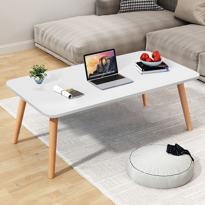 Modern Wood Side Table Bedroom No Distressing End Table with 4 Legs