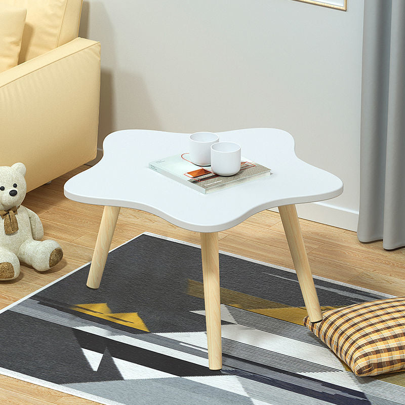 Modern Wood Side Table Bedroom No Distressing End Table with 4 Legs