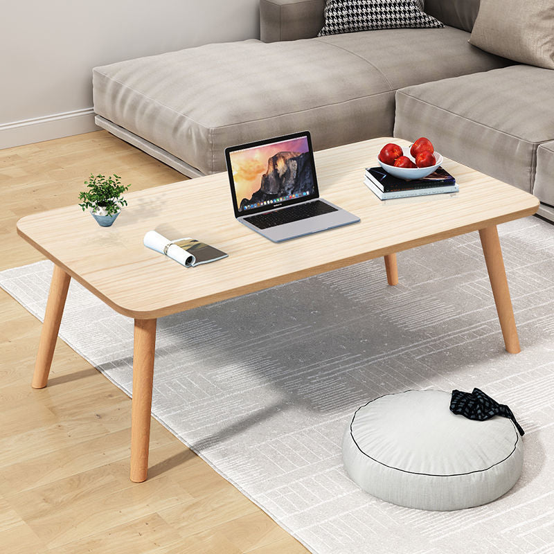 Modern Wood Side Table Bedroom No Distressing End Table with 4 Legs