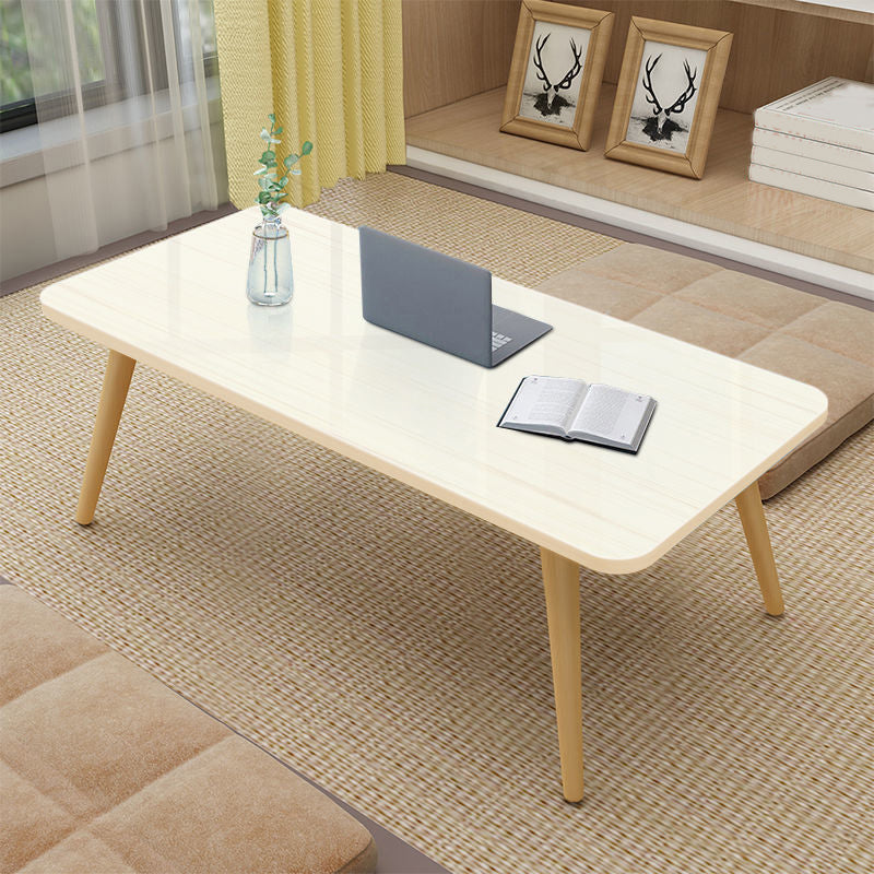 Modern Wood Side Table Bedroom No Distressing End Table with 4 Legs