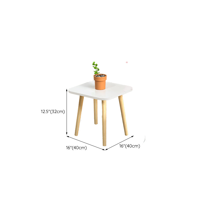 Modern Wood Side Table Bedroom No Distressing End Table with 4 Legs