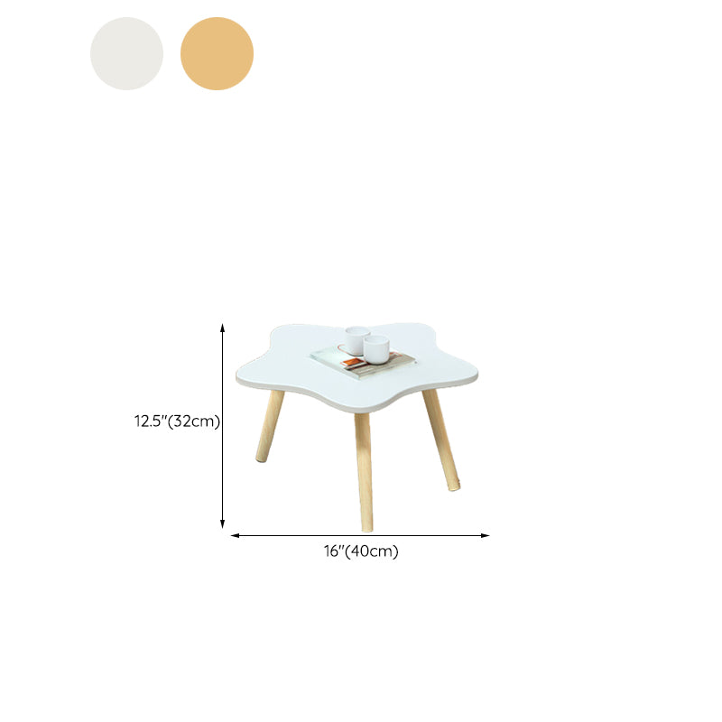 Modern Wood Side Table Bedroom No Distressing End Table with 4 Legs