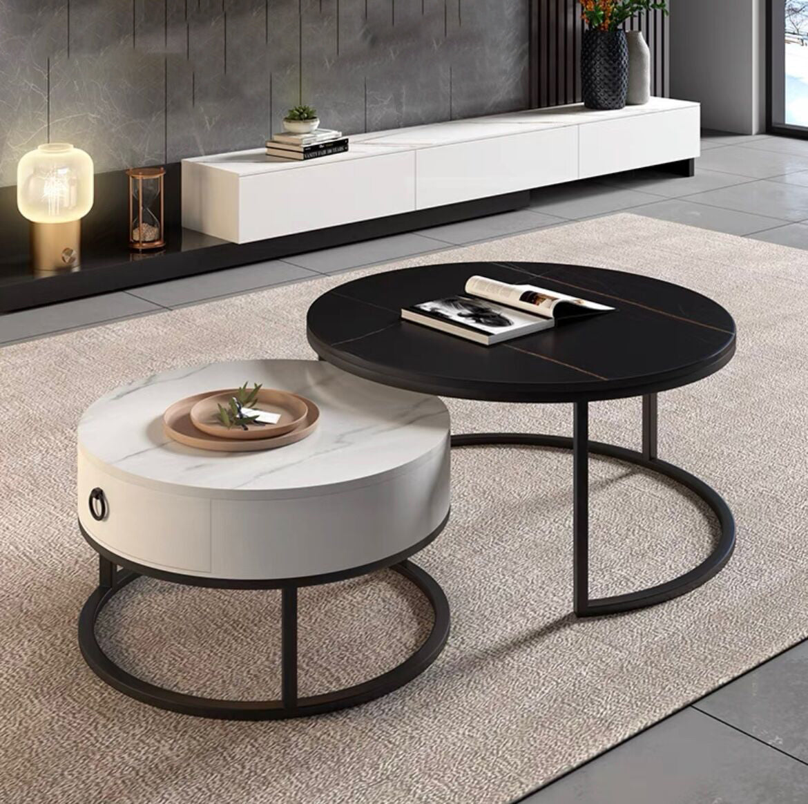 Glam Frame Side Table No Distressing Faux Marble End Table for Bedroom