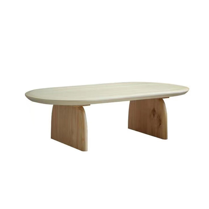 Solid Wood Oval Side Table Modern Living Room End Table with 2 Legs