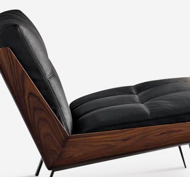 Industrial Lounge Chair Solid Color Cushion Back Basic Four Leg Reclining Accent Chair
