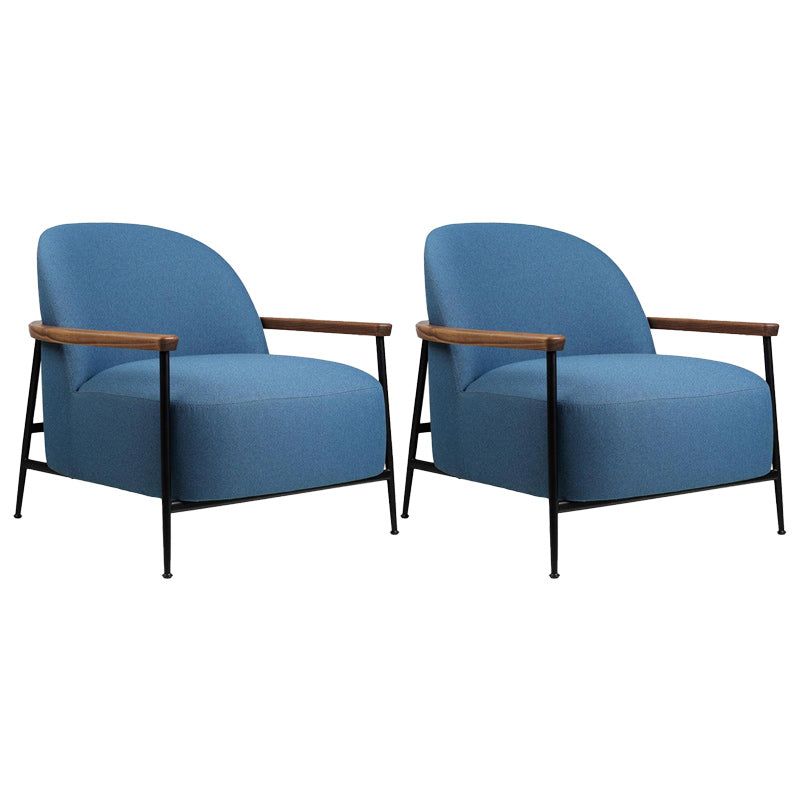 Scandinavian Arm Chair Solid Color Living Room Cushion Back Square Arms Armchair