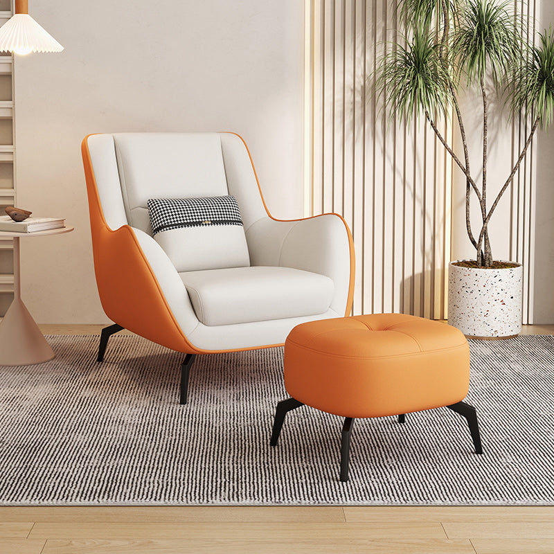Mid-Century Modern Accent Chair Cushion Back Basic Four Legs Arms Included Armchair