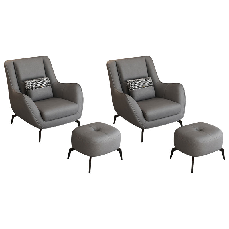 Mid-Century Modern Accent Chair Cushion Back Basic Four Legs Arms Included Armchair