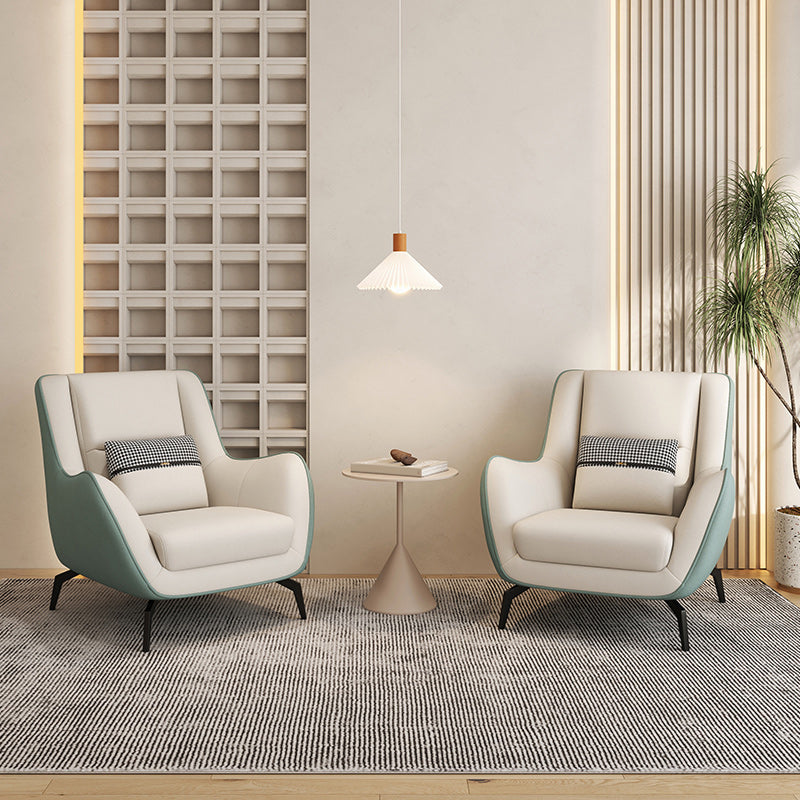 Mid-Century Modern Accent Chair Cushion Back Basic Four Legs Arms Included Armchair