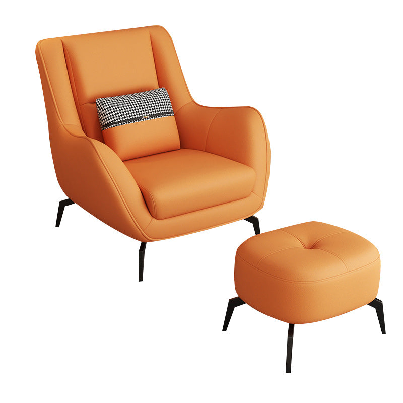 Mid-Century Modern Accent Chair Cushion Back Basic Four Legs Arms Included Armchair