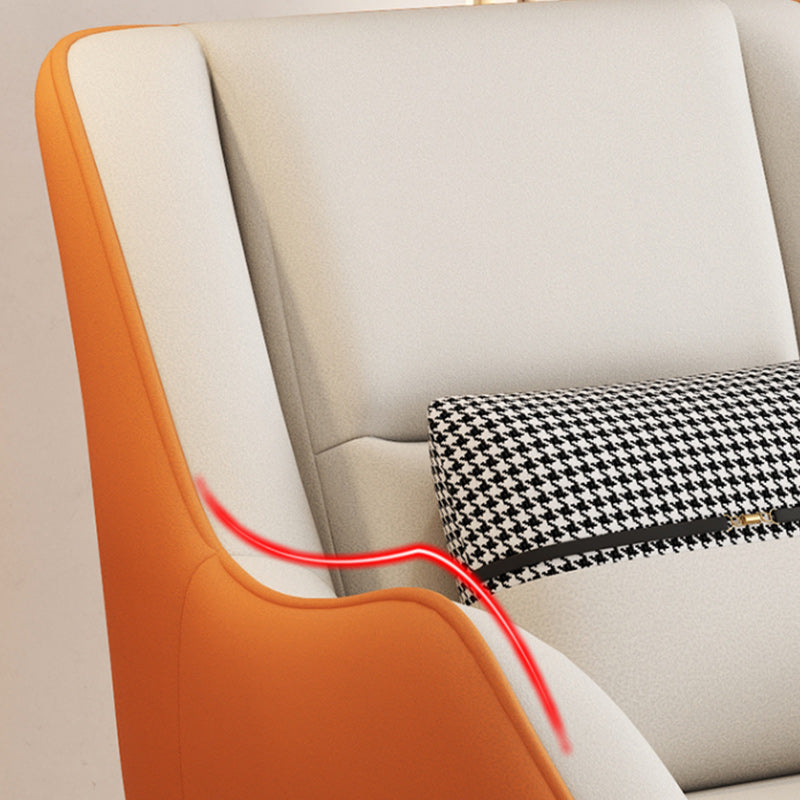Mid-Century Modern Accent Chair Cushion Back Basic Four Legs Arms Included Armchair