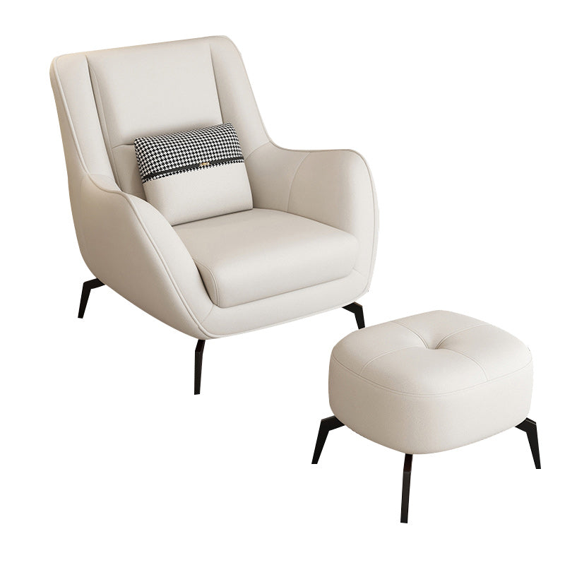 Mid-Century Modern Accent Chair Cushion Back Basic Four Legs Arms Included Armchair