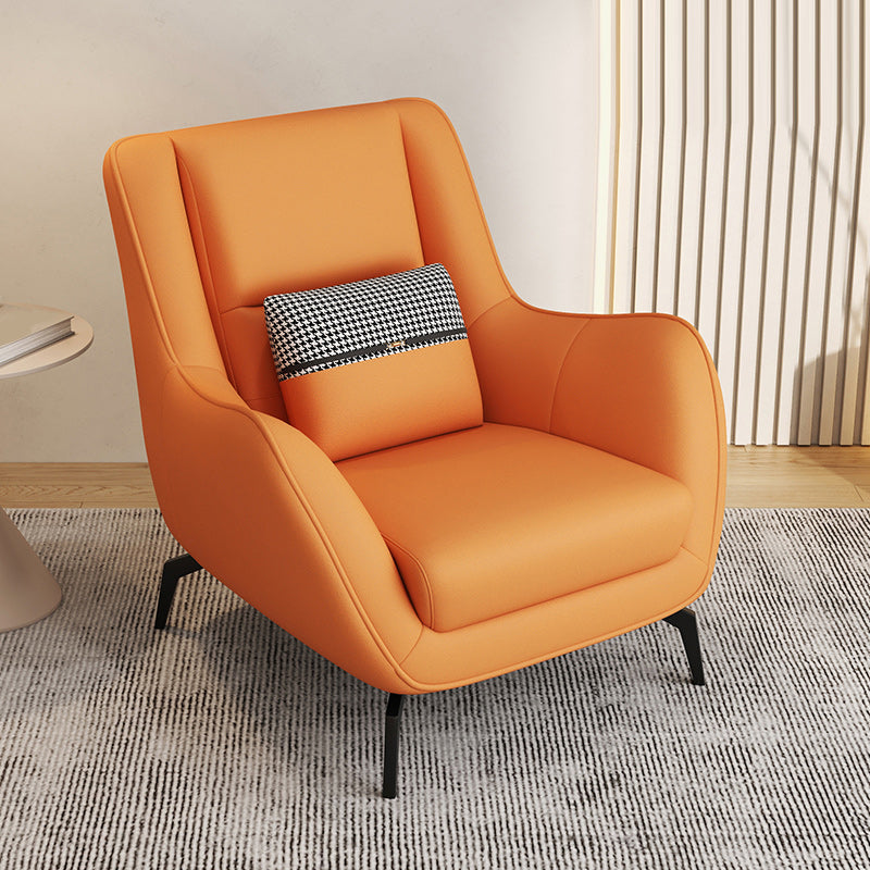 Mid-Century Modern Accent Chair Cushion Back Basic Four Legs Arms Included Armchair