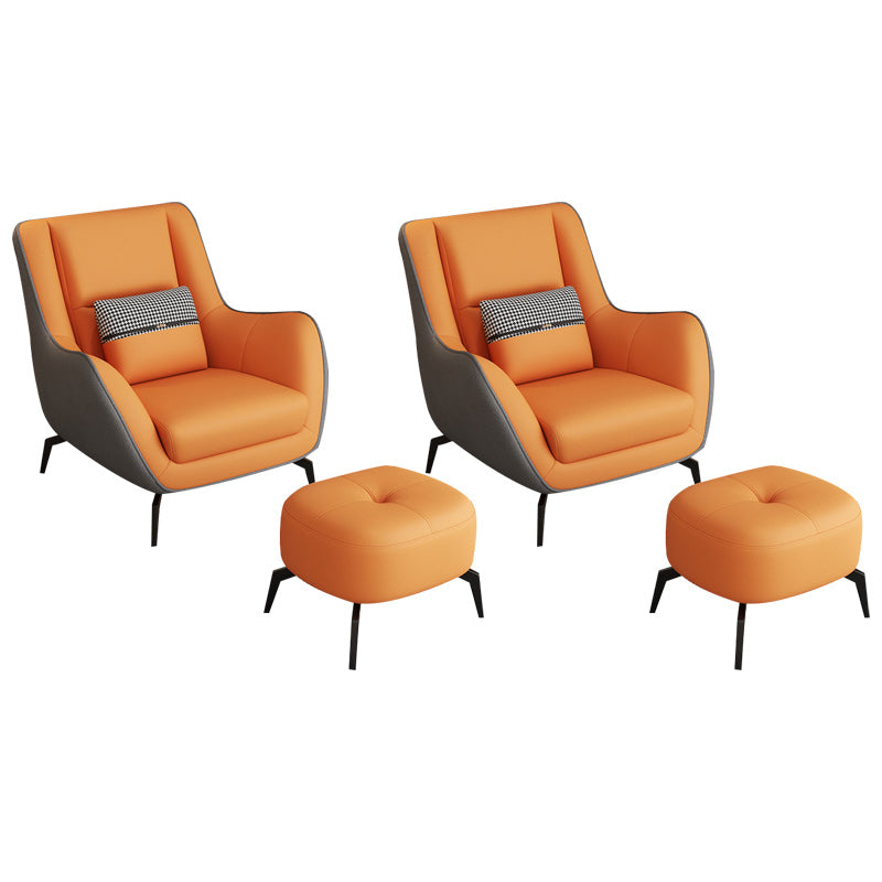 Mid-Century Modern Accent Chair Cushion Back Basic Four Legs Arms Included Armchair