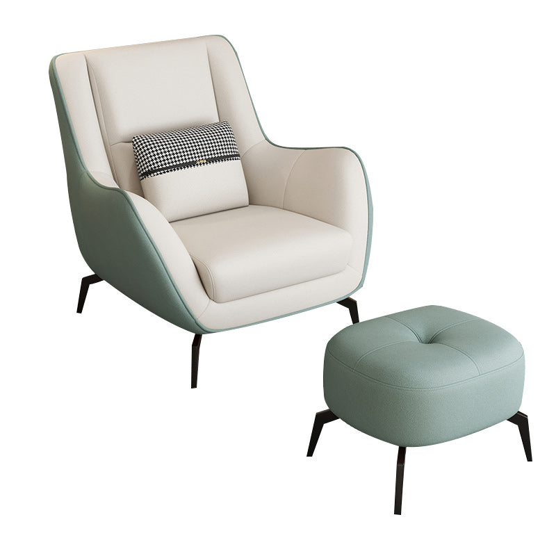 Mid-Century Modern Accent Chair Cushion Back Basic Four Legs Arms Included Armchair