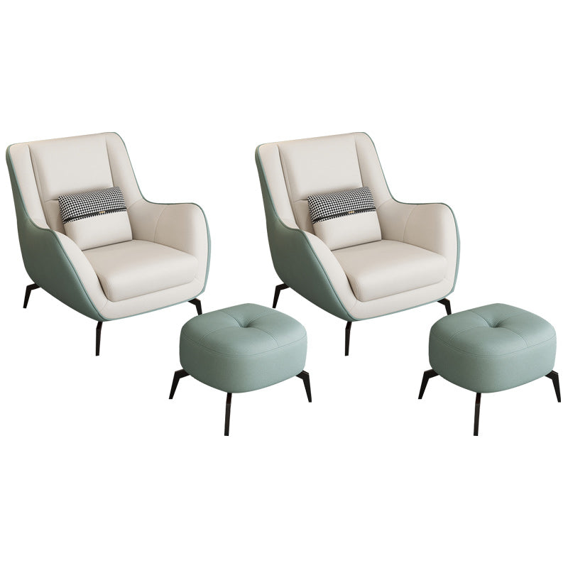 Mid-Century Modern Accent Chair Cushion Back Basic Four Legs Arms Included Armchair